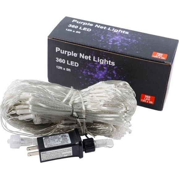 Outdoor Halloween Net Lights, 12FT x 5FT 360 LED Christmas Fairy Mesh Lights - Picture 6 of 8